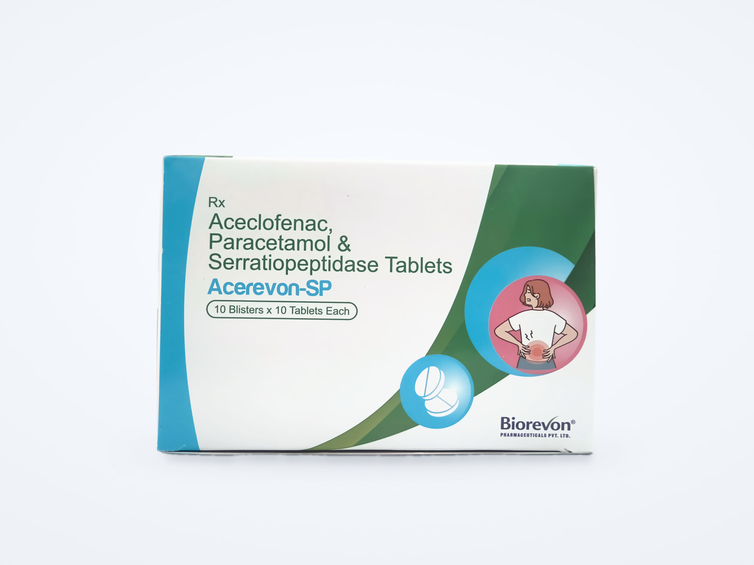Acerevon-SP tablets carton, front panel