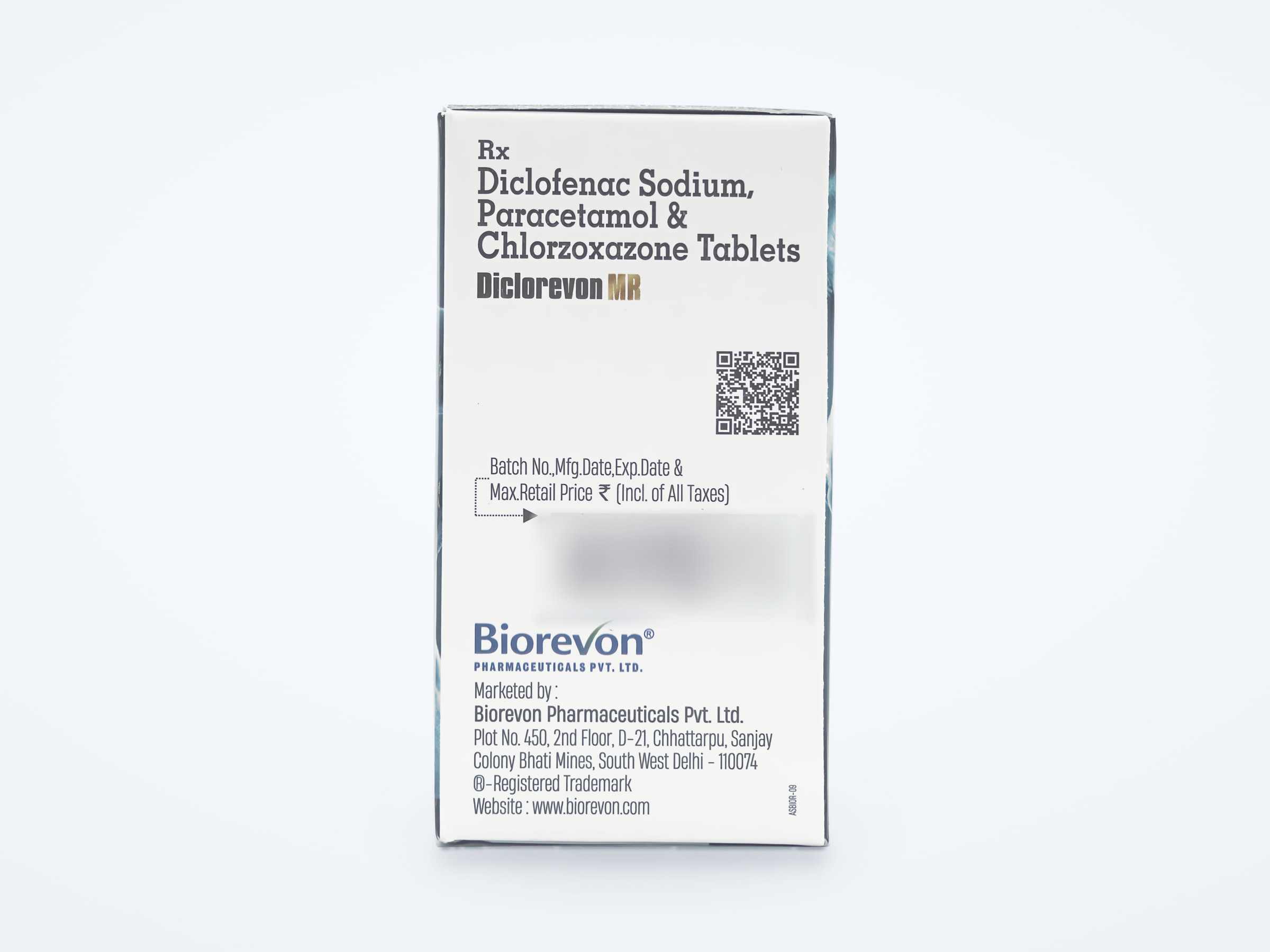 Diclorevon MR tablets carton, side panel