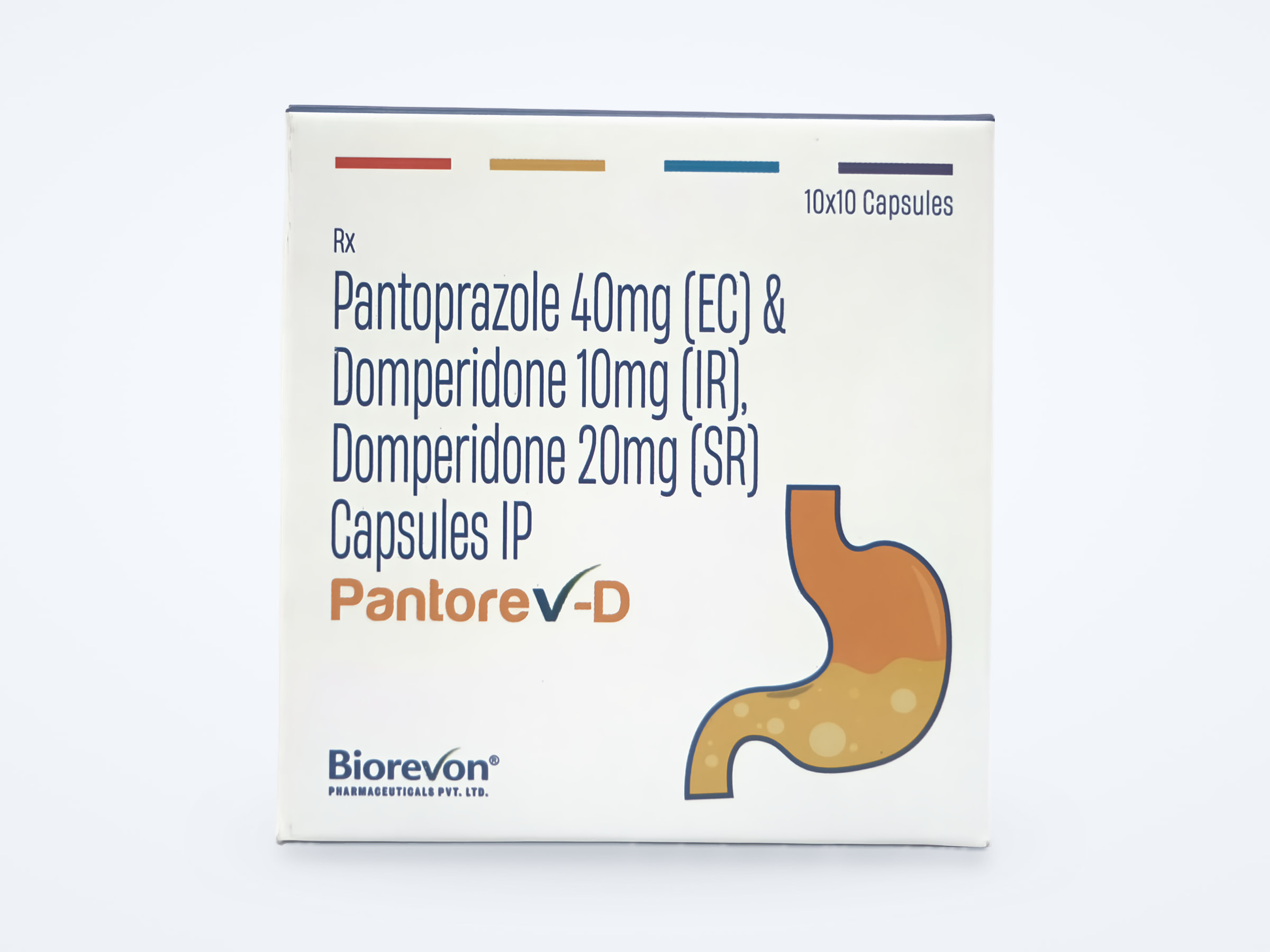 Pantorev-D capsules carton, front panel