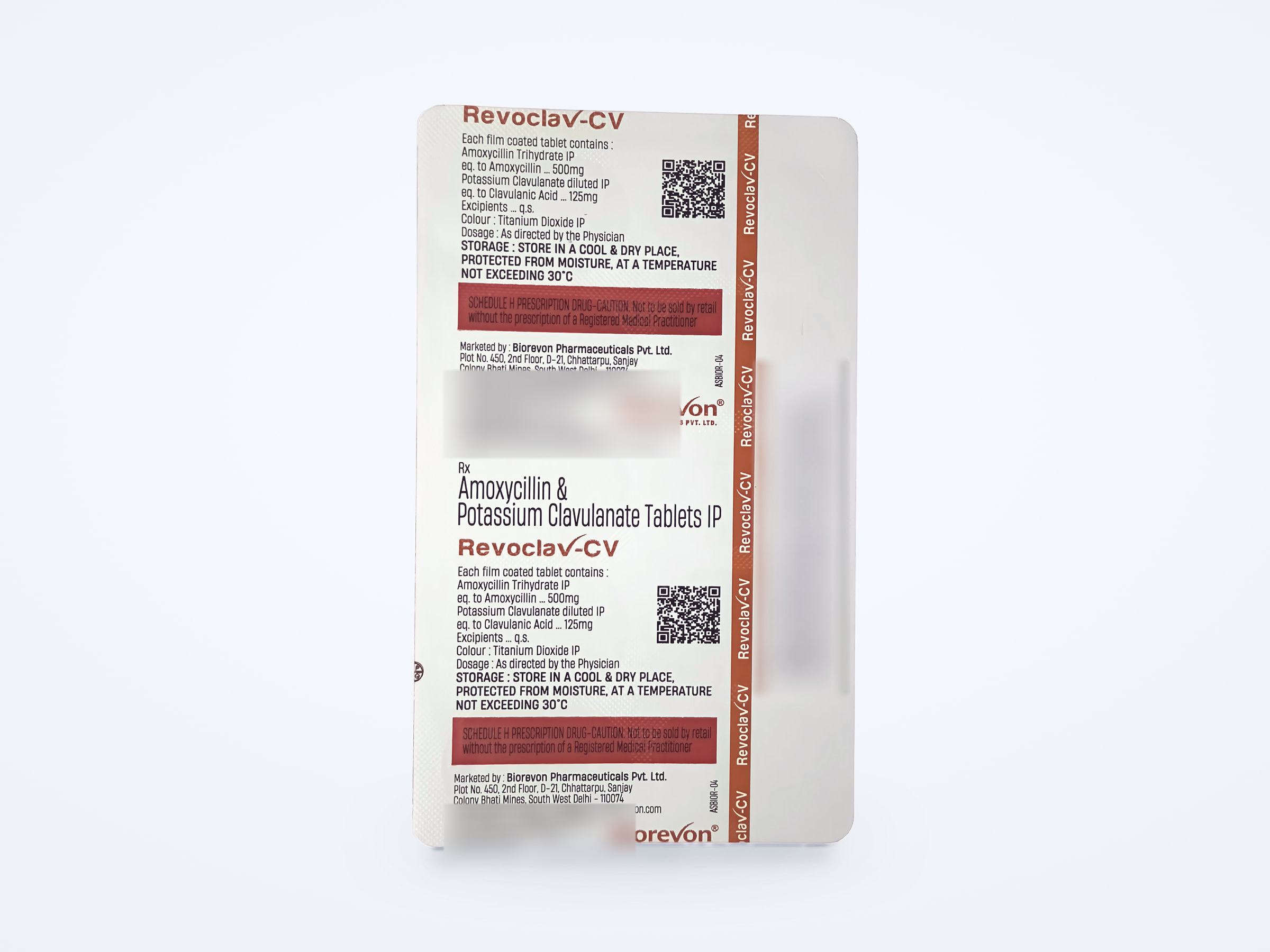 Revoclav-CV tablets strip, printed back
