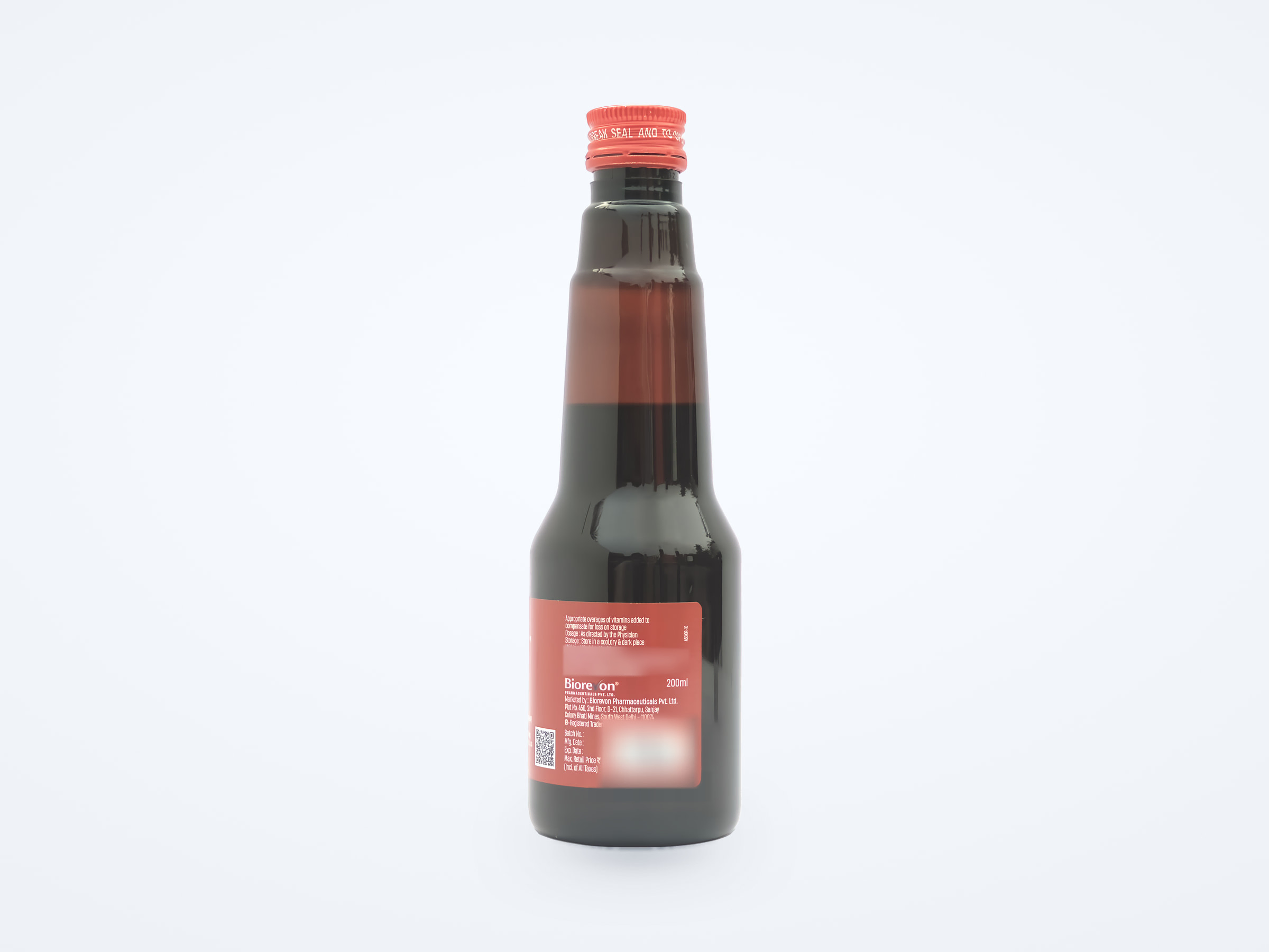 Vitarev-L syrup bottle, side label
